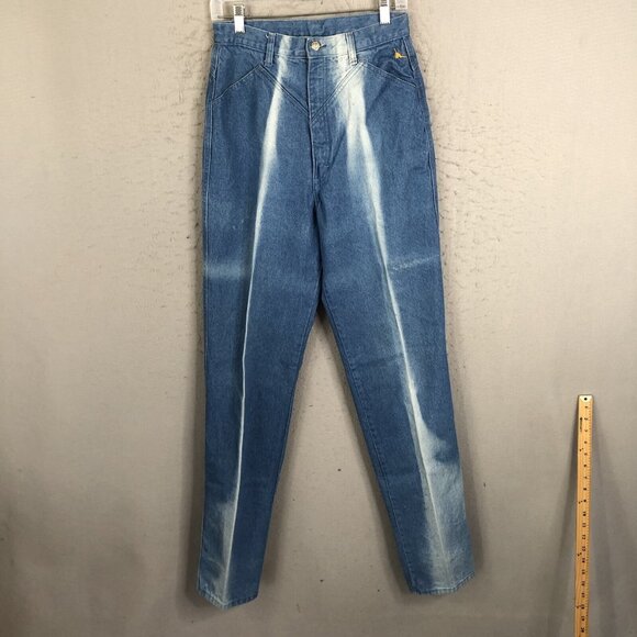 Vintage Jewells Classic Bottoms Jeans Juniors 11 Blue Faded Bareback Western - Picture 1 of 16